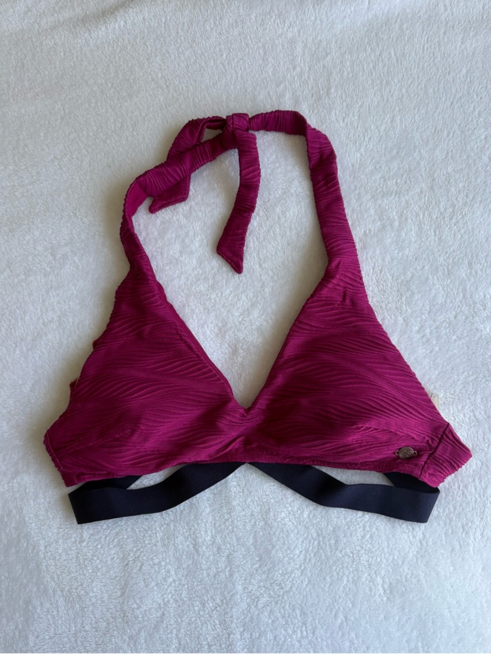 CALIA by Carrie Underwood Halter Triangle Bikini Top in Berry